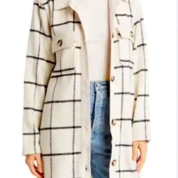 MELLODAY Jackets & Blazers - Nordstrom Melloday Ivory & Black Grid like patternJacket with Side Seam Pockets